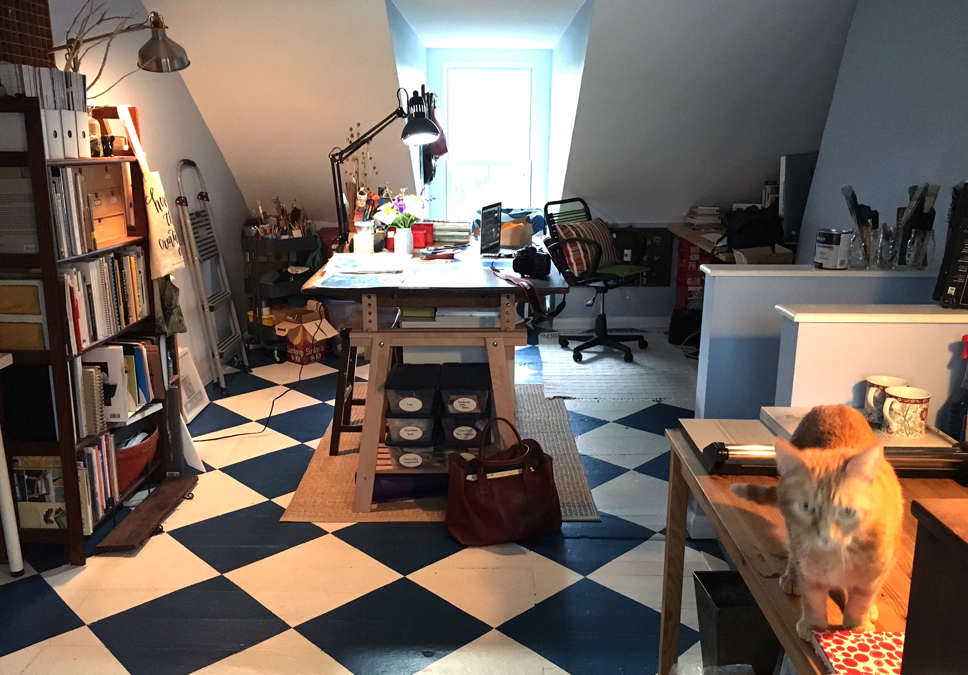 my beloved studio - I painted the floor before moving in